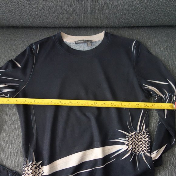 Tristan & Iseut Size M 100% Polyester Black & Cream Top - Picture 7 of 14